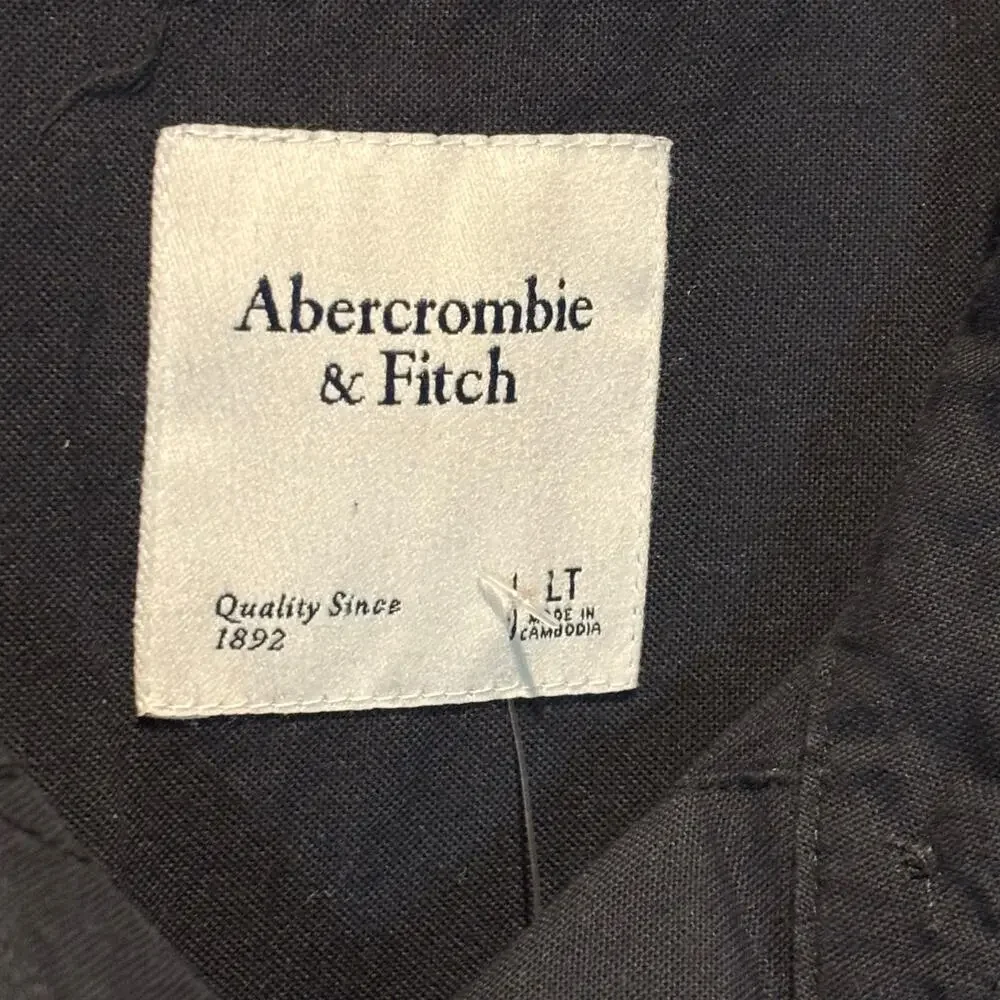 Abercrombie & Fitch NWT Black Midi Shirt Dress - size Large Tall